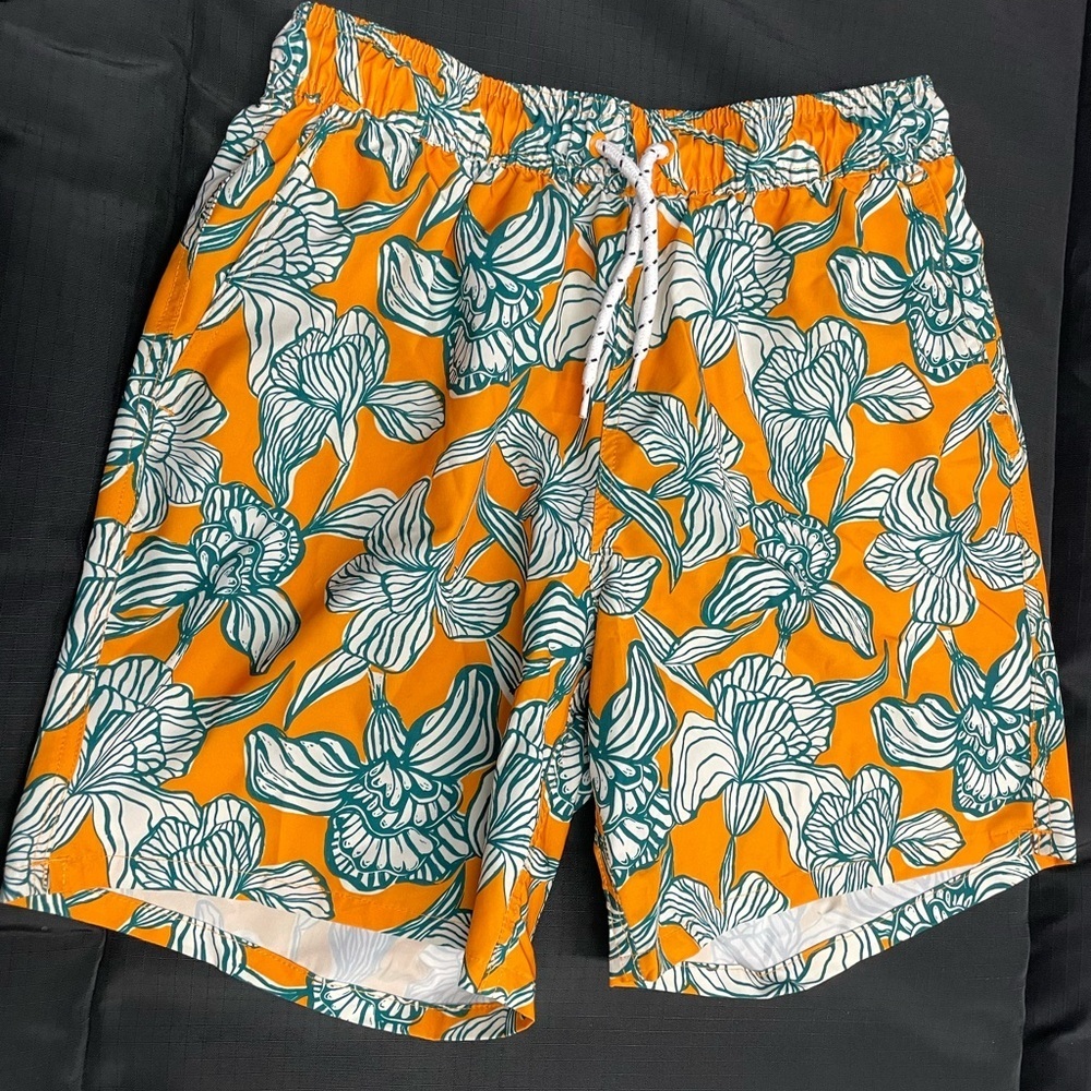 Tropical Floral Swim Trunks for Men